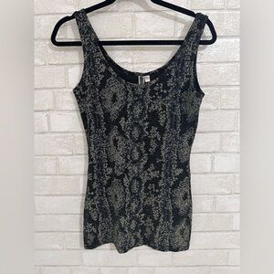 BKE Snakeskin textured pattern with glitter or metallic look Tank Top L #1953
